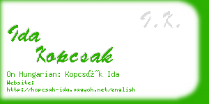 ida kopcsak business card